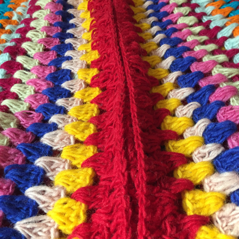 Women's Autumn Hollow Crocheted Ethnic Color Square Wool Sweater Coat