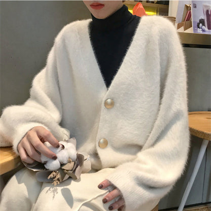 New Style Mink Down Women's Coat Knitted Cardigan