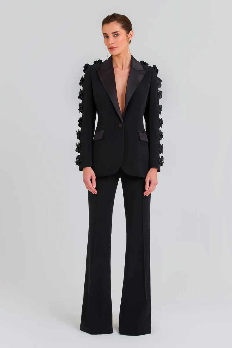 Fashionable Elegant Socialite Dress Flower Long Female Suit Two-piece Set