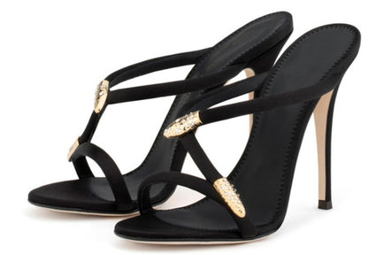 Black Sandals Stiletto  Sandals