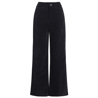 Loose Casual Corduroy High Waist Wide Leg Pants