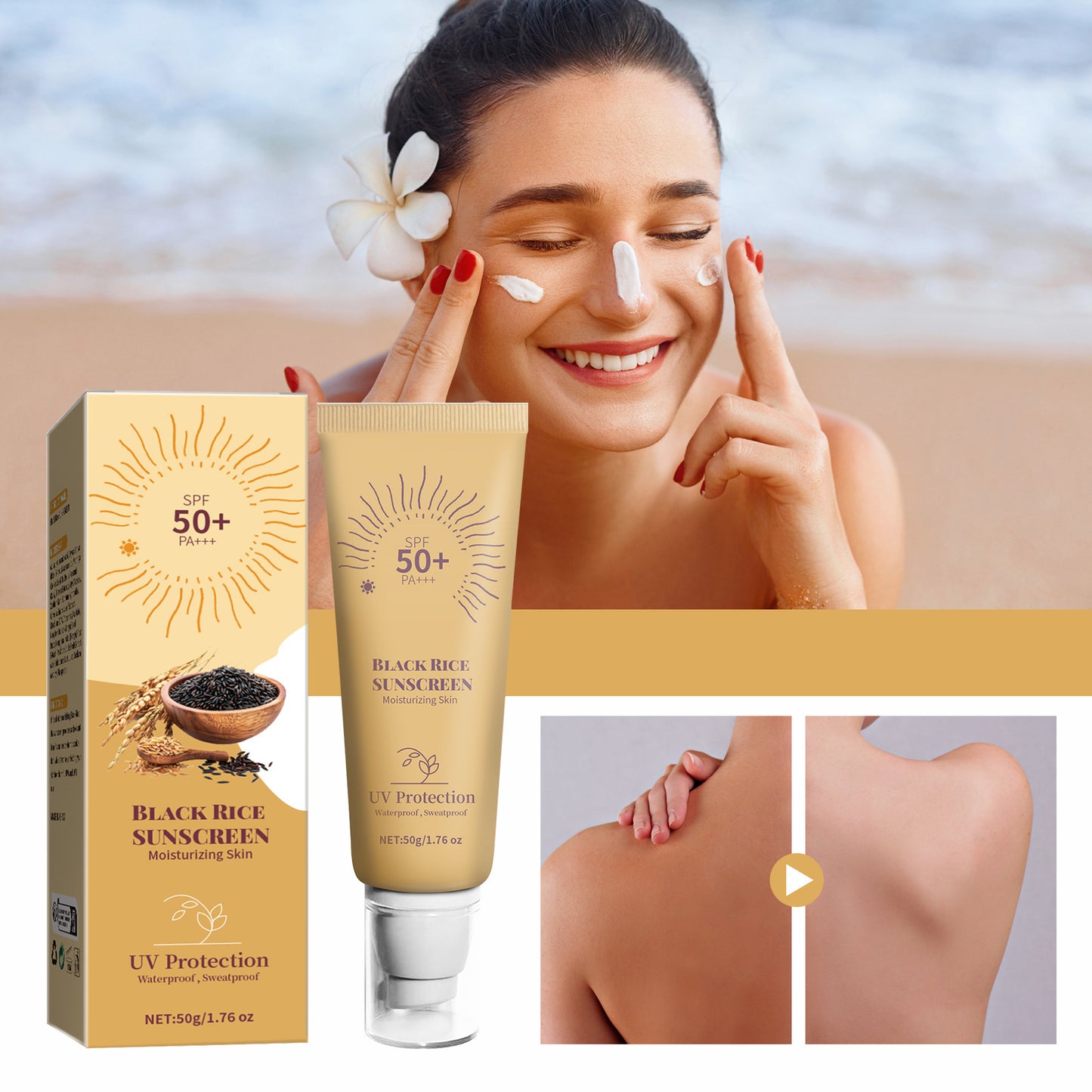 Black Rice Moisturizing Cream UV Isolation Sunscreen Cream