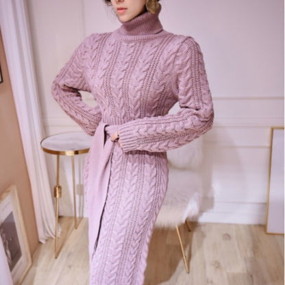 Turtleneck knitted bottoming sweater dress