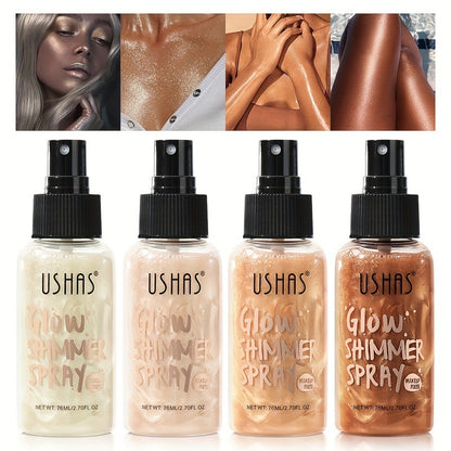 Intense Glow within Seconds. 
Face and Body Waterproof Foundation spray