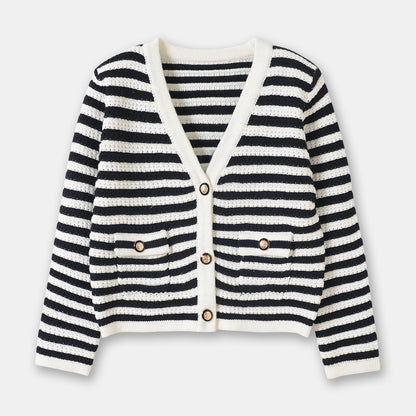 Classic Style Coat Elegant Single-breasted Cotton Sweater Women's Pineapple Pin Top