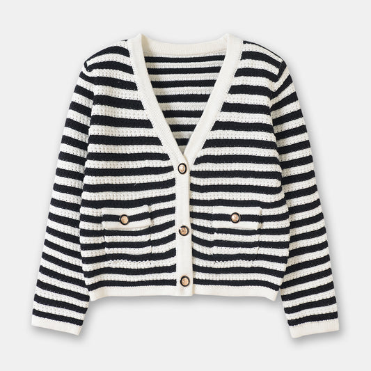Classic Style Coat Elegant Single-breasted Cotton Sweater Women's Pineapple Pin Top