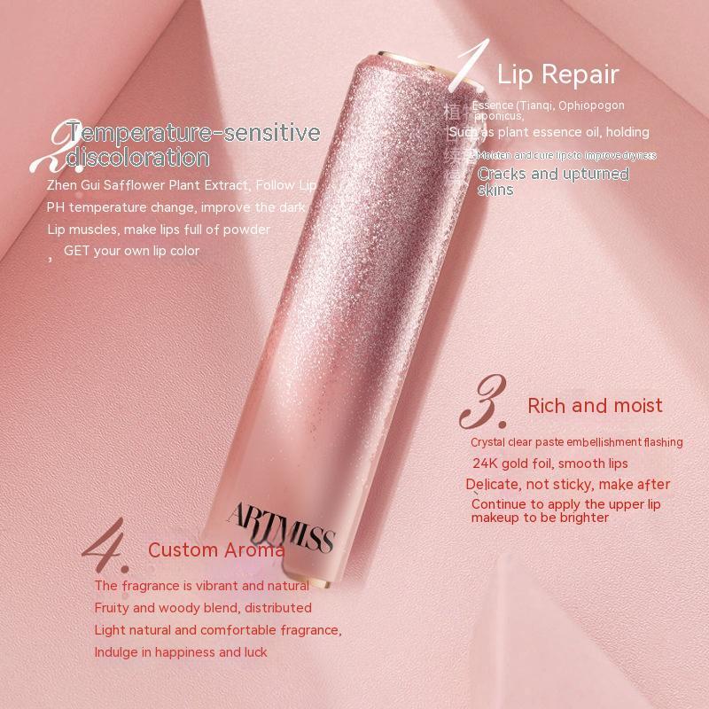 Color-changing Lipstick Pink Ripple Gilding Limit Lip Balm Nourishing And Hydrating