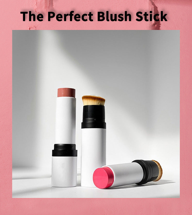 Blush Stick Foundation 2-in-1 Waterproof Sweat-proof Easy To Brighten Vermicelli With Brush Head