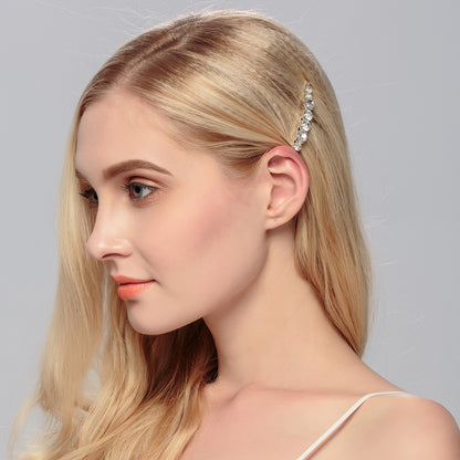 Celebrity All-match Hair Accessories Light Luxury Diamond-embedded Bangs Shredded Hairpin