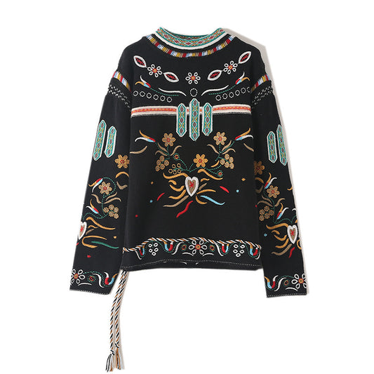 Sweater Women Retro Ethnic Style Three-dimensional