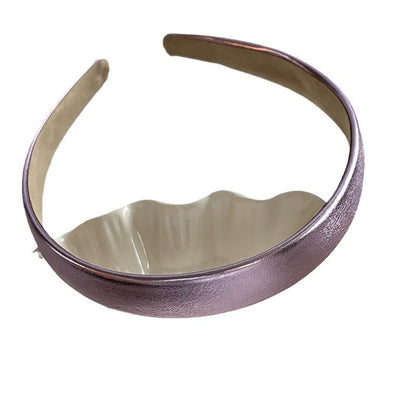 Silver Shiny Surface Slim Hair Hoop Women