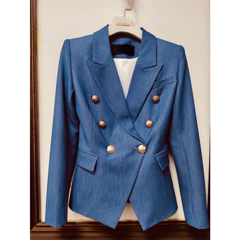 Button temperament women's blazer