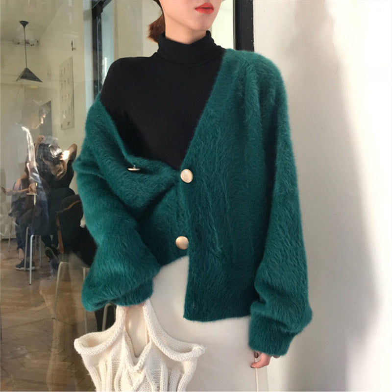 New Style Mink Down Women's Coat Knitted Cardigan