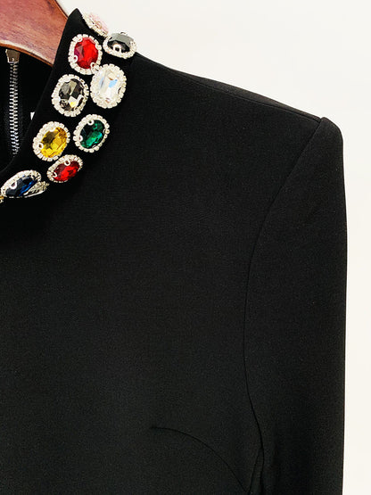 Gemstone Diamond Long Sleeve Dress