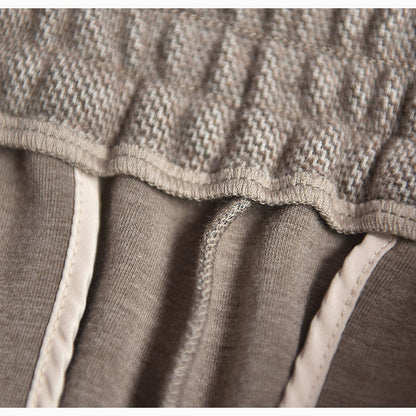 Women wear straight trousers outside in winter