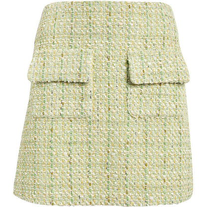 French Romantic Elegant Tweed A-Line Skirt