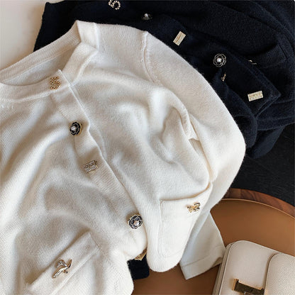 Femininity Button Up Sweater Coat Knitted Cardigan