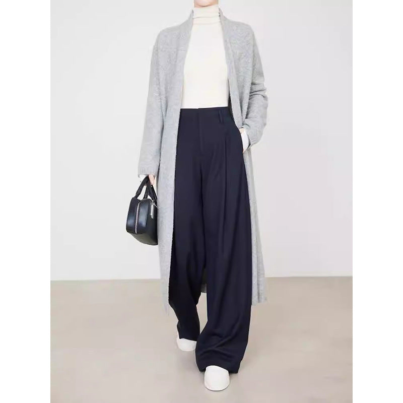 Draped Suit Pants Maillard Wide-leg Pants