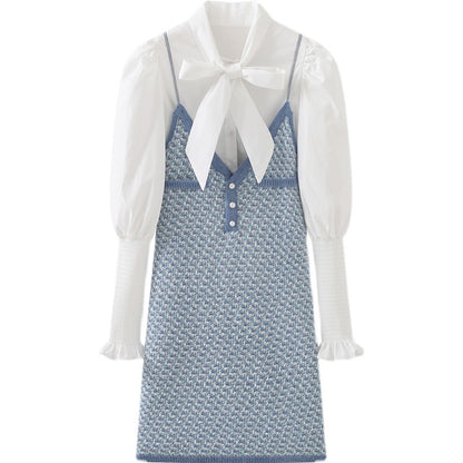 Shirt Skirt Temperament Suspender Dress Women