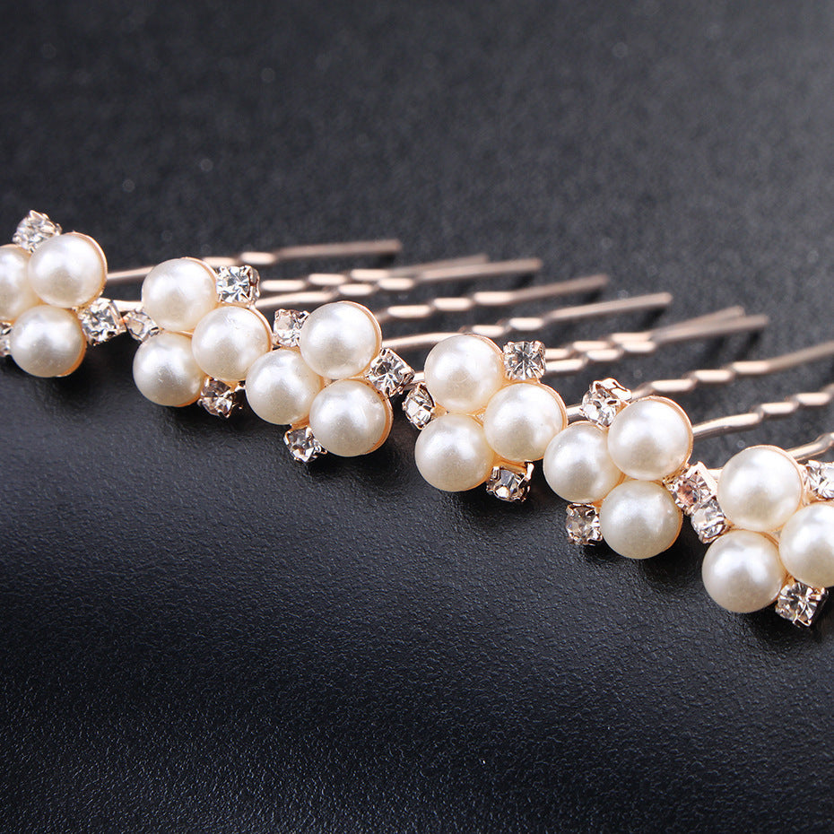 new bride headdress pearl diamond wedding jewelry accessories manufacturers selling hair pin