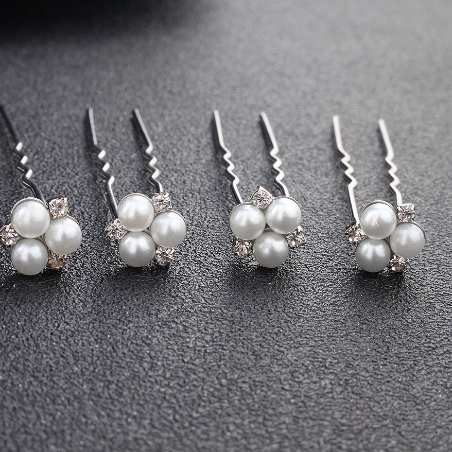 new bride headdress pearl diamond wedding jewelry accessories manufacturers selling hair pin