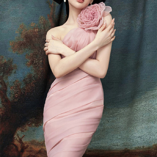 Elegant Fairy blush midi Dress
