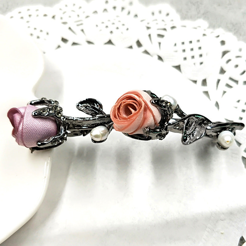 Creative Alloy Rose Rhinestone Hair Clip