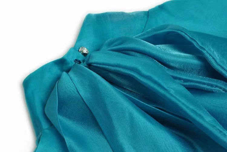 Elegant French Style Tied Large Swing Waist-tight Chiffon Dress