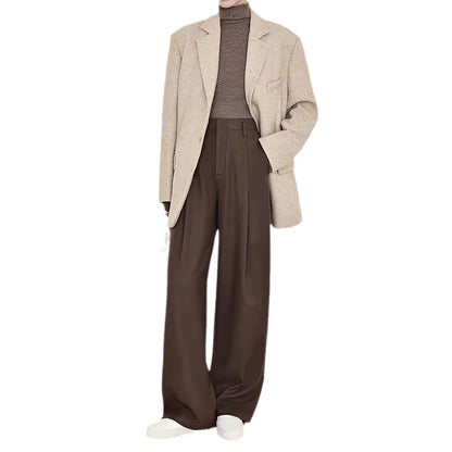 Draped Suit Pants Maillard Wide-leg Pants