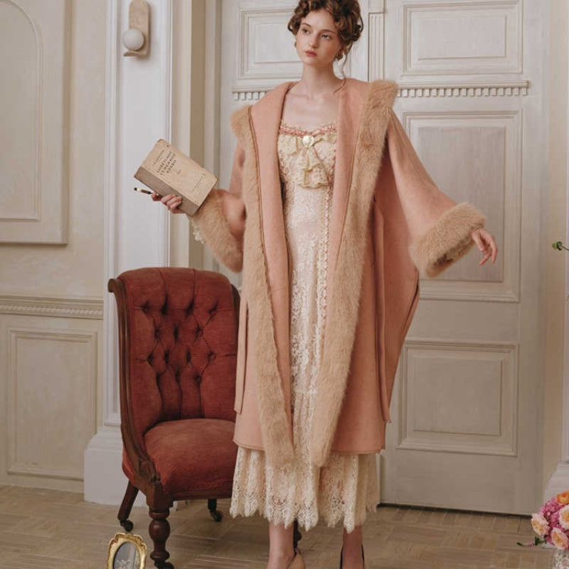 French Sweet Long Sleeve slim lace Dress