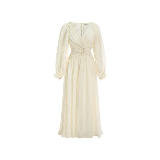 High End Chiffon Bubble Sleeve Dress