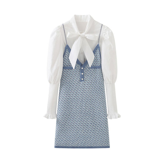 Shirt Skirt Temperament Suspender Dress Women