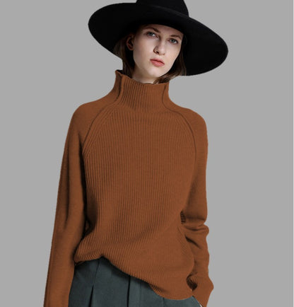 Women's high neck cashmere sweater