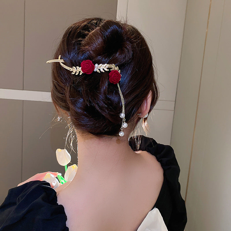 Korean Temperament Rose Wheat Ear Hair Clip