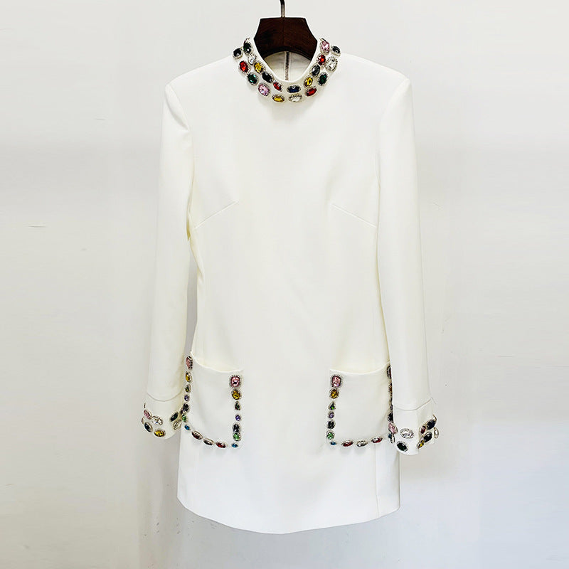 Gemstone Diamond Long Sleeve Dress