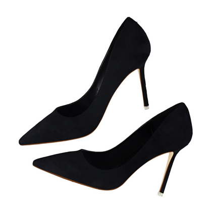 Suede stiletto party pointy heels