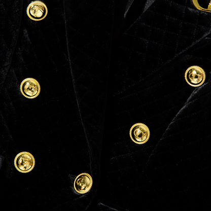 Three-grain Double-breasted Cotton Jacket Velvet Women's Suit