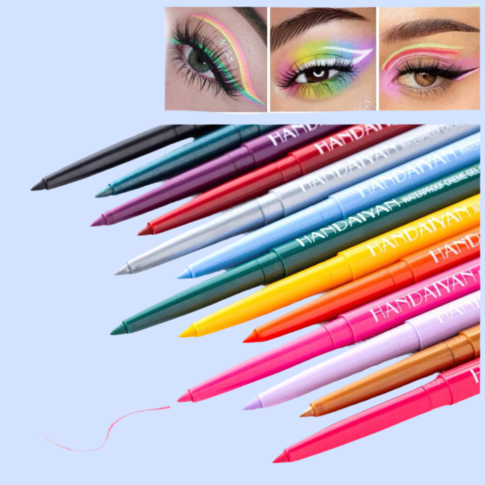 20 Color Cat Eye Makeup Waterproof Neon Colorful Liquid Eyeliner Pen Make Up Comestics Long-lasting Black Eye Liner Pencil