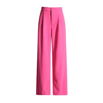 Casual Two-piece Suit Sleeveless Bow Short Top High Waist Straight Pants Suit