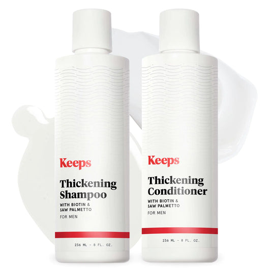 Keeps Hair Growth Shampoo and Conditioner Set - Treatment for Thinning Hair and Hair Regrowth - Men's Hair Products Infused with Biotin, Caffeine, & Saw Palmetto Shampoo & Conditioner Set