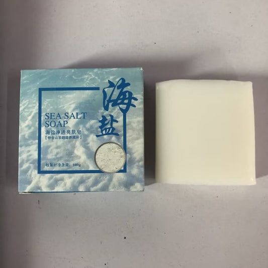 Face Body Natural Sea Salt Handmade Soap Pore-Care Calming Soap