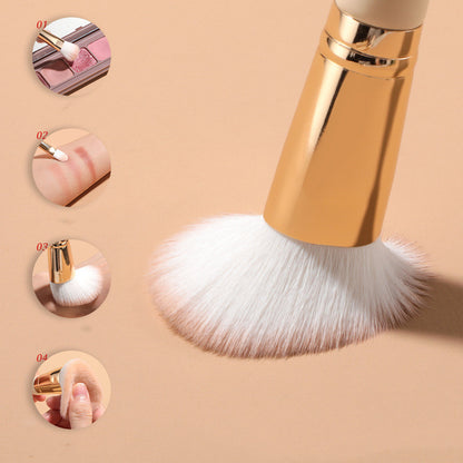 9 Beige Makeup Brushes Synthetic Fluff Beauty Tools