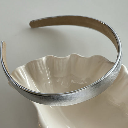 Silver Shiny Surface Slim Hair Hoop Women