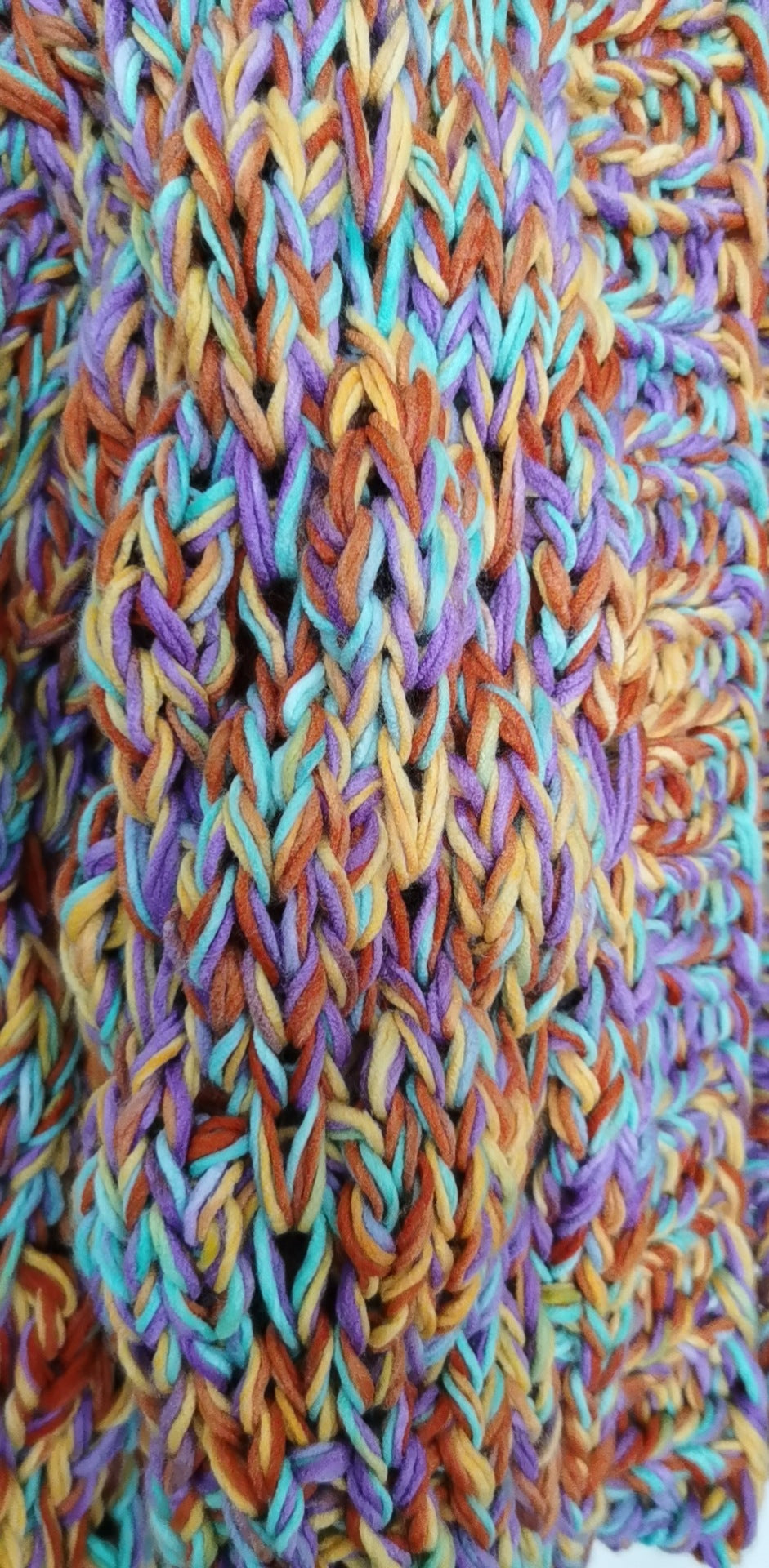 Hand-woven VG Rainbow Woven Lantern Sleeve Knitted Cardigan