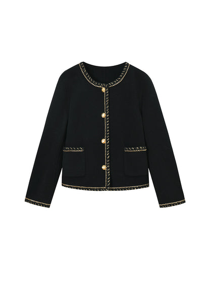 Woven Chain Classic Style Double-faced Woolen Goods Coat