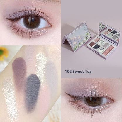 Students Makeup Blue Petals Eye Shadow Plate Matte Shimmer