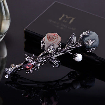 Creative Alloy Rose Rhinestone Hair Clip