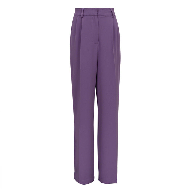 Commuter High Waist Loose Klein Casual Trousers