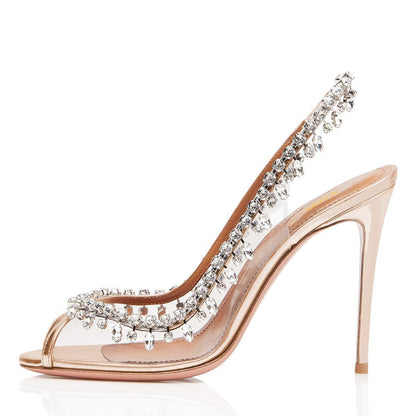 Fashion Stiletto Sandals Rhinestone Foreign Trade High Heels