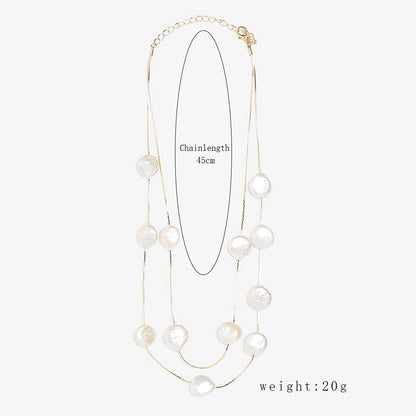 Pearl Choker Clavicle Chain Cross